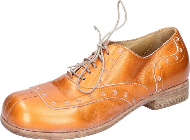 Moma Elegante Leren Schoenen voor Vrouwen Orange Dames