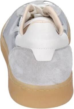 Moma Glanzende leren damessneakers Gray Dames