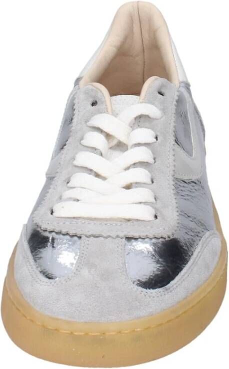 Moma Glanzende leren damessneakers Gray Dames