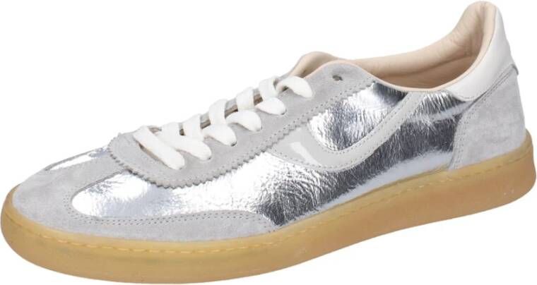 Moma Glanzende leren damessneakers Gray Dames