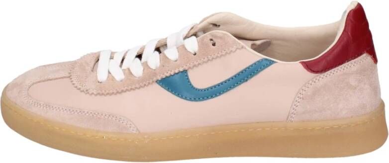 Moma Glanzende Leren Damessneakers Pink Dames