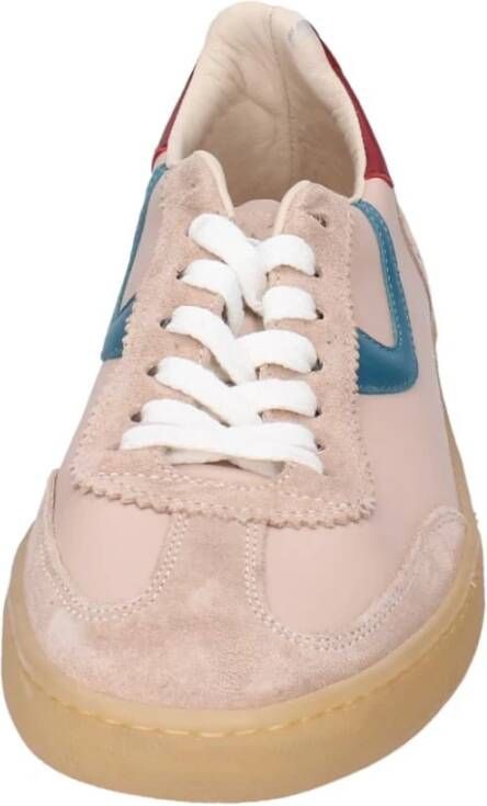 Moma Glanzende Leren Damessneakers Pink Dames