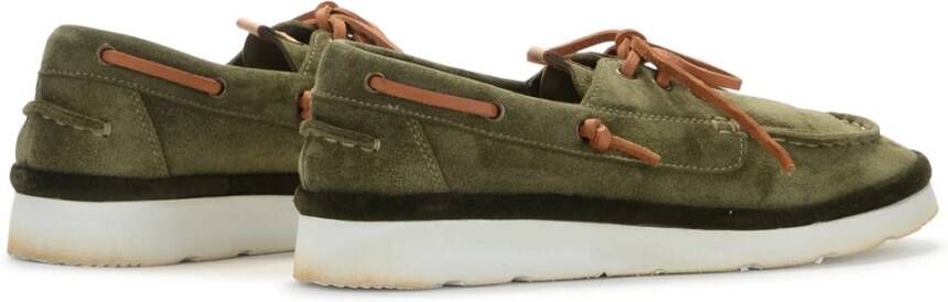 Moma Groene Suede Yacht Mocassin Green Heren