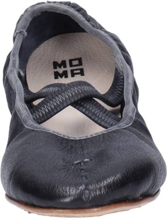 Moma Leren Ballet Flats voor Vrouwen Black Dames