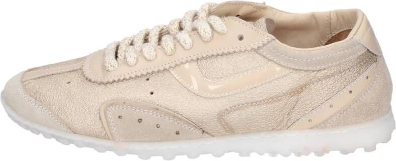 Moma Leren Damessneakers Beige Dames