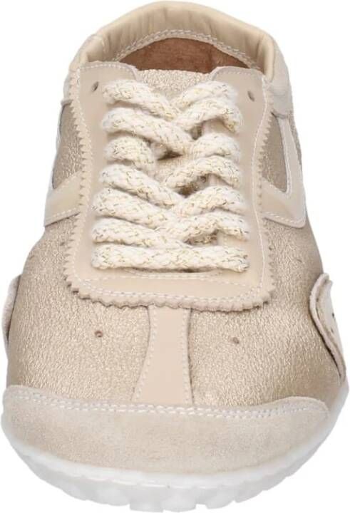 Moma Leren Damessneakers Beige Dames