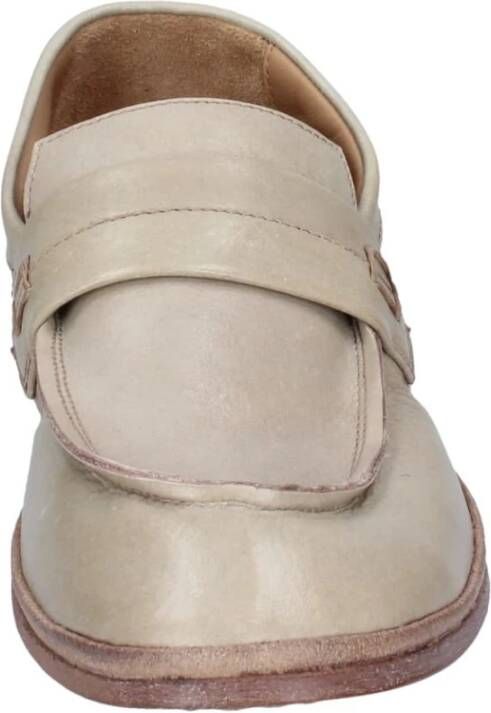 Moma Leren Loafers voor Vrouwen Beige Dames