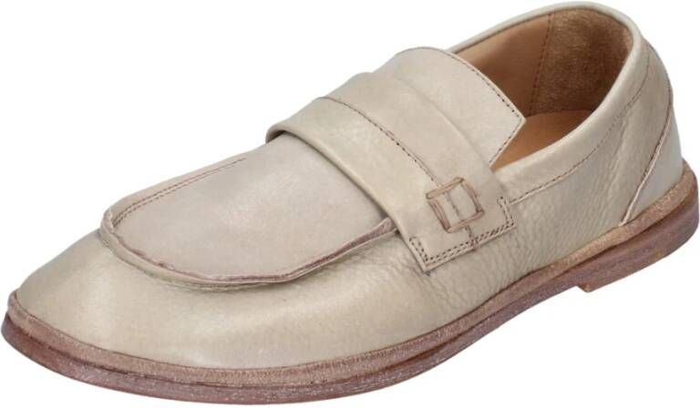 Moma Leren Loafers voor Vrouwen Beige Dames