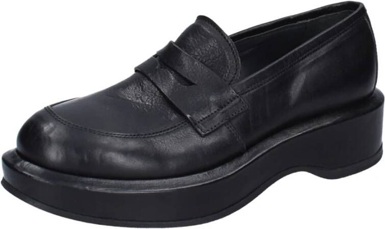 Moma Leren Loafers voor Vrouwen Black Dames