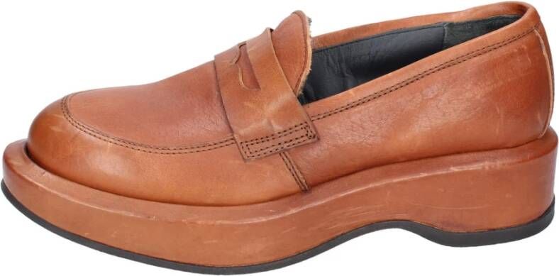 Moma Leren Loafers voor Vrouwen Brown Dames