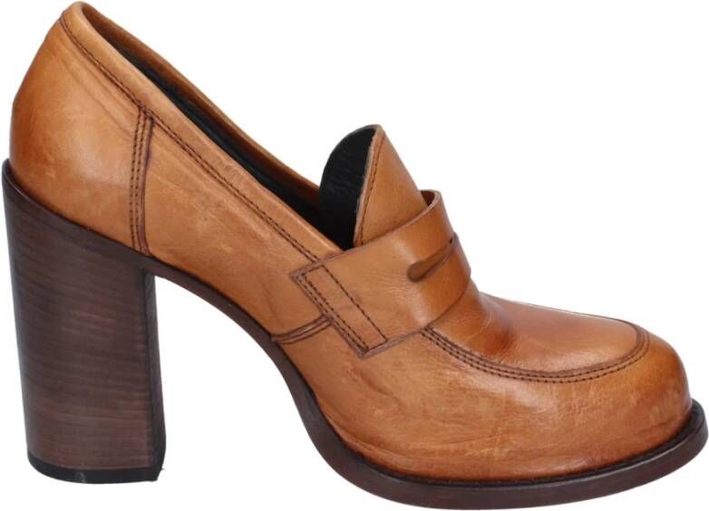 Moma Leren Loafers voor Vrouwen Brown Dames