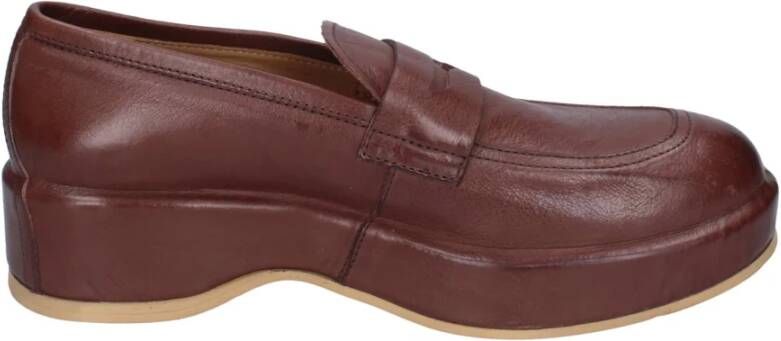 Moma Leren Loafers voor Vrouwen Brown Dames