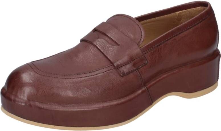 Moma Leren Loafers voor Vrouwen Brown Dames