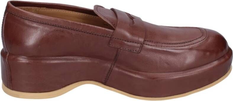 Moma Leren Loafers voor Vrouwen Brown Dames