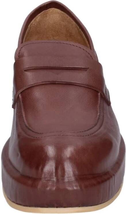 Moma Leren Loafers voor Vrouwen Brown Dames