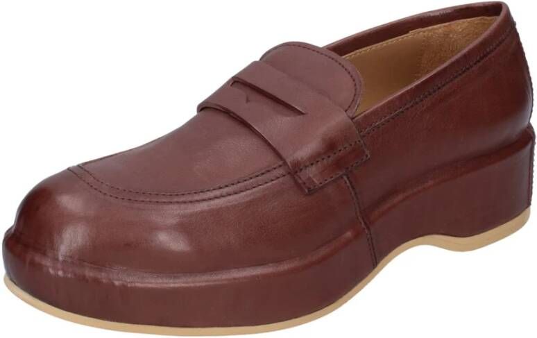 Moma Leren Loafers voor Vrouwen Brown Dames