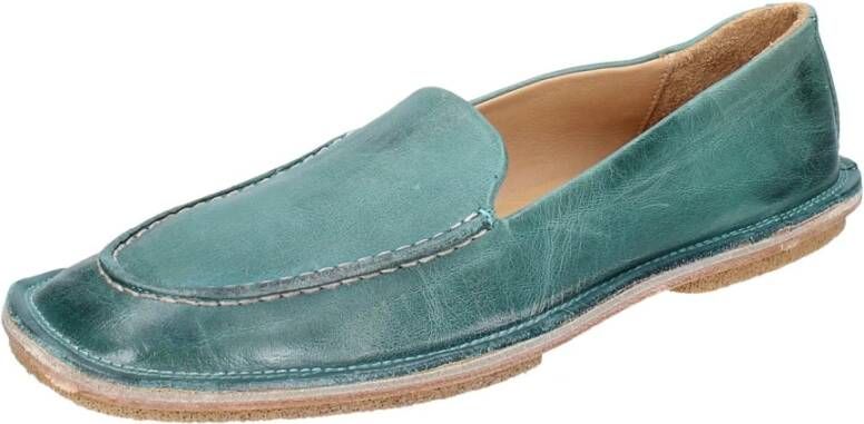 Moma Leren Loafers voor Vrouwen Green Dames