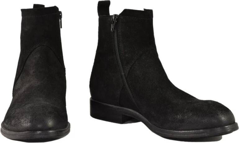 Moma Leren schoenen met rubberen zool Black Heren