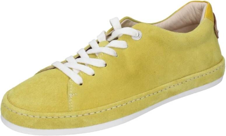 Moma Suede Damessneakers Yellow Dames