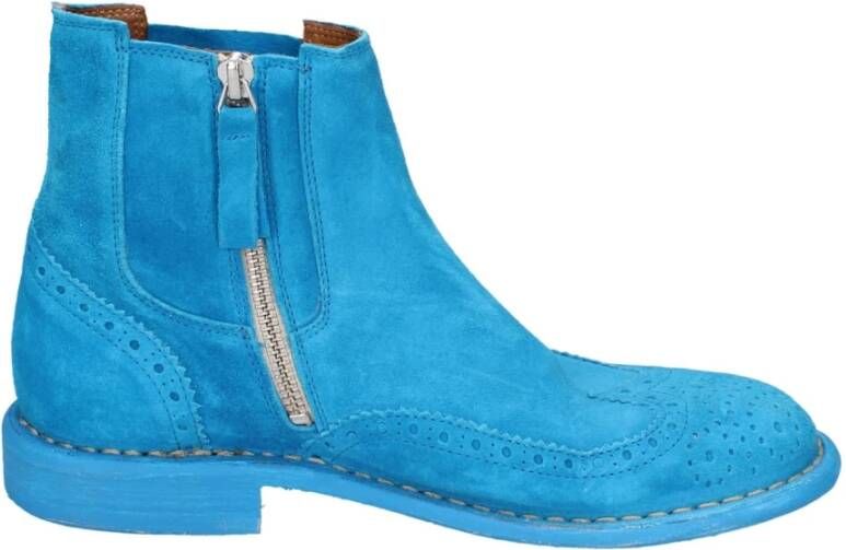 Moma Suede Enkellaarzen voor vrouwen Blue Dames