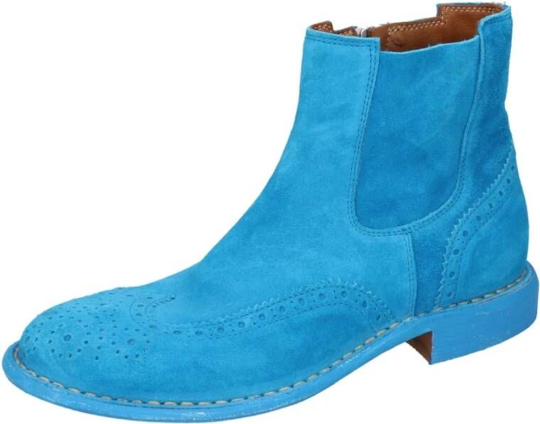 Moma Suede Enkellaarzen voor vrouwen Blue Dames