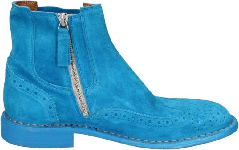 Moma Suede Enkellaarzen voor Vrouwen Blue Dames