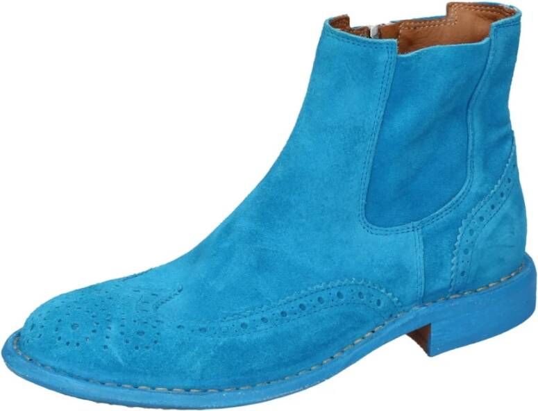 Moma Suede Enkellaarzen voor Vrouwen Blue Dames