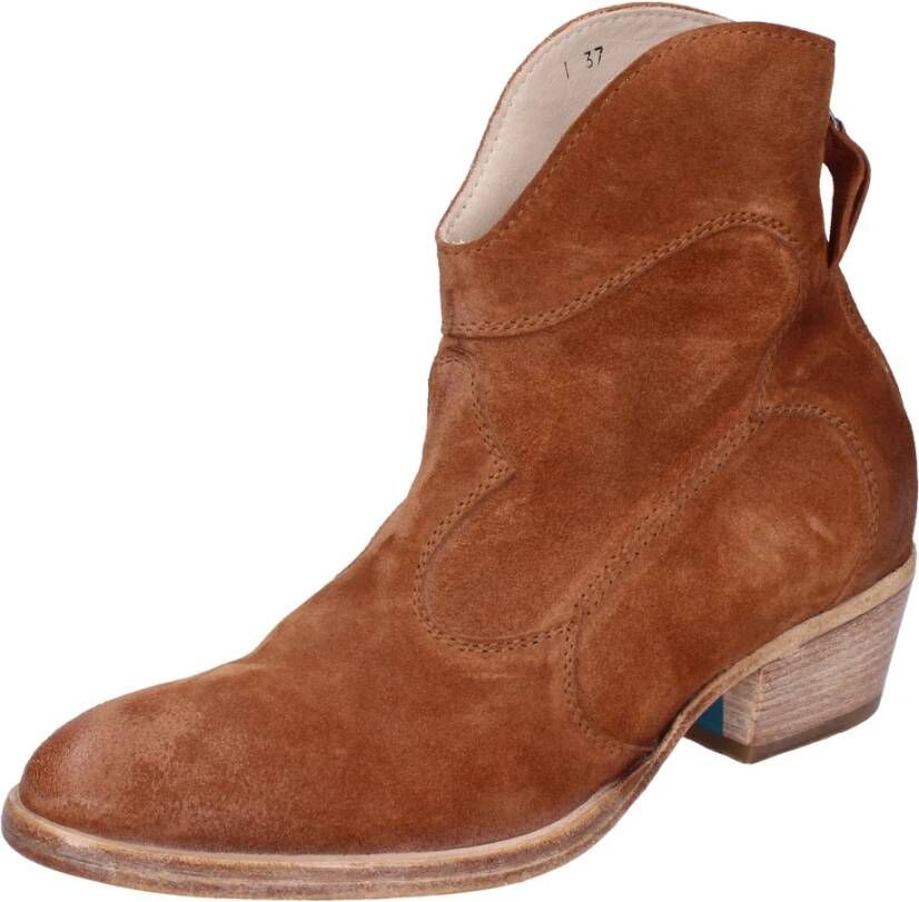 Moma Suede Enkellaarzen voor Vrouwen Brown Dames