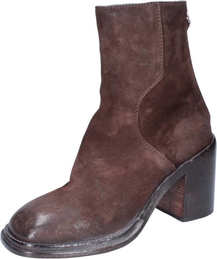 Moma Suede Enkellaarzen voor vrouwen Brown Dames