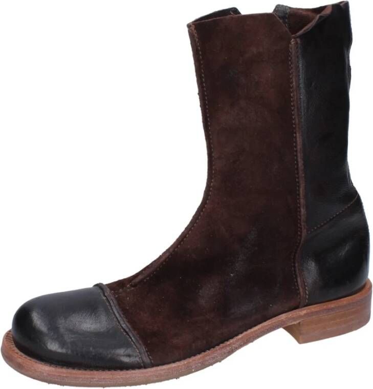 Moma Suede Enkellaarzen voor vrouwen Brown Dames