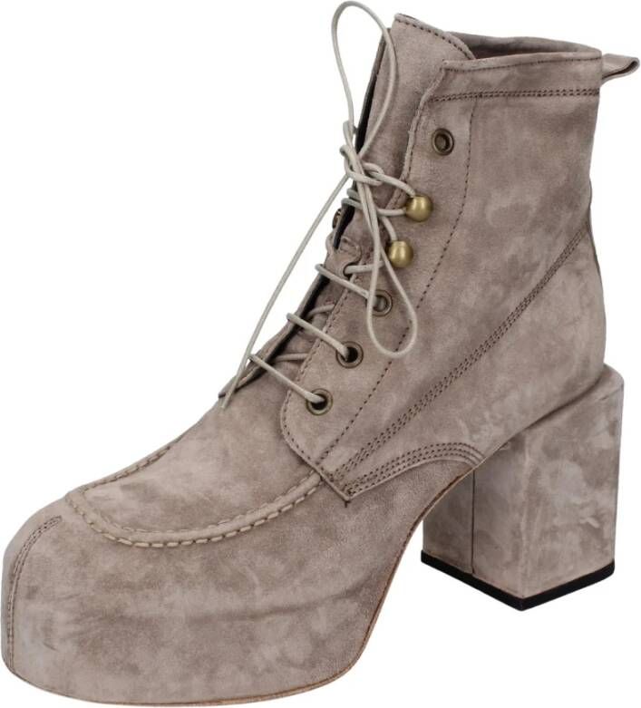 Moma Suede Enkellaarzen voor vrouwen Gray Dames