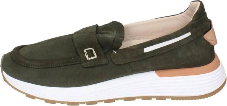 Moma Suede Loafers voor Mannen Green Heren