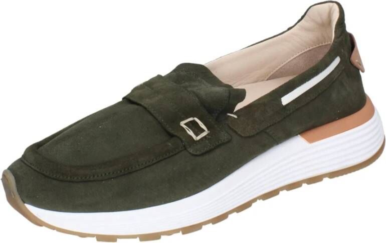 Moma Suede Loafers voor Mannen Green Heren