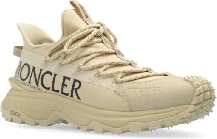 Moncler Beige Sneakers met Logo Print Beige Dames