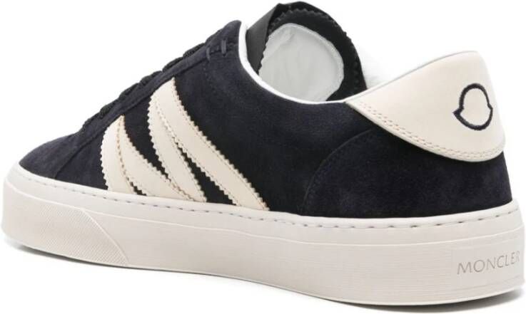 Moncler Blauwe Leren Sneakers voor Mannen Blue Heren