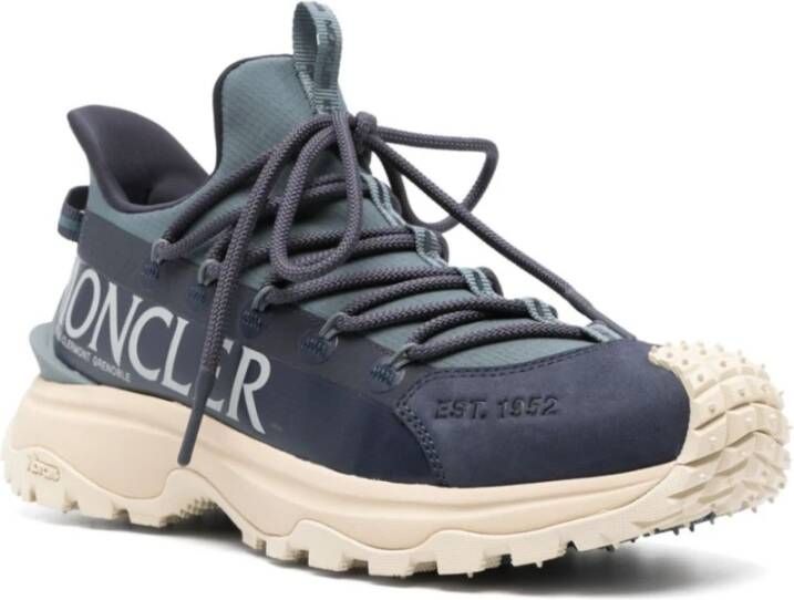 Moncler Blauwe Sneakers met Ripstop Textuur Blue Heren