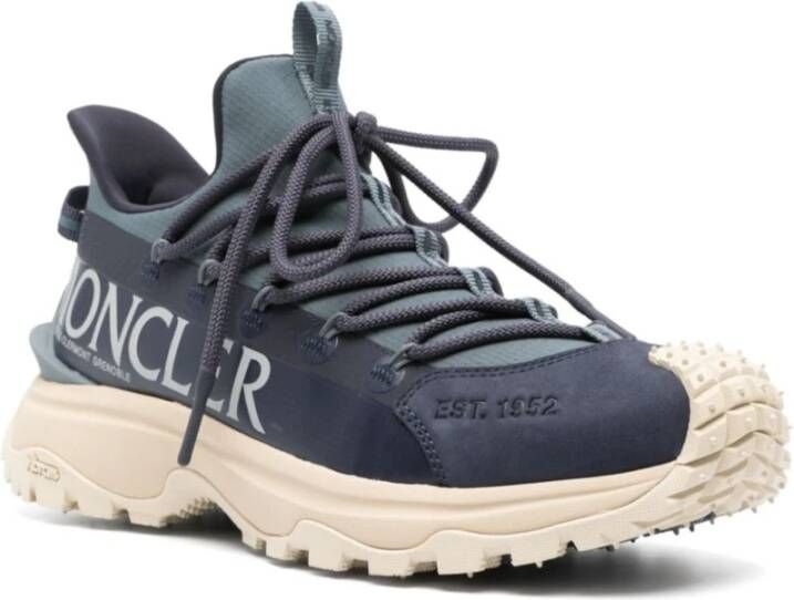 Moncler Blauwe Sneakers voor Mannen Blue Heren