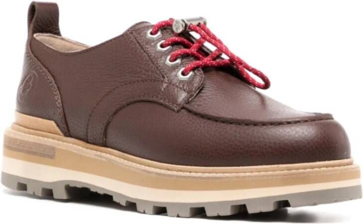 Moncler Bruine Derby Schoenen met Logo Brown Heren