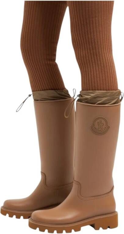 Moncler Bruine Hoge Regenlaarzen Waterdicht Minimalistisch Brown Heren