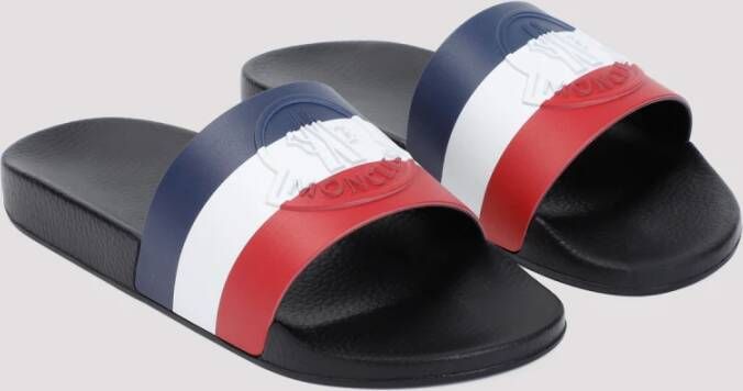 Moncler Grijze Slides Schoenen Breed Band Multicolor Heren