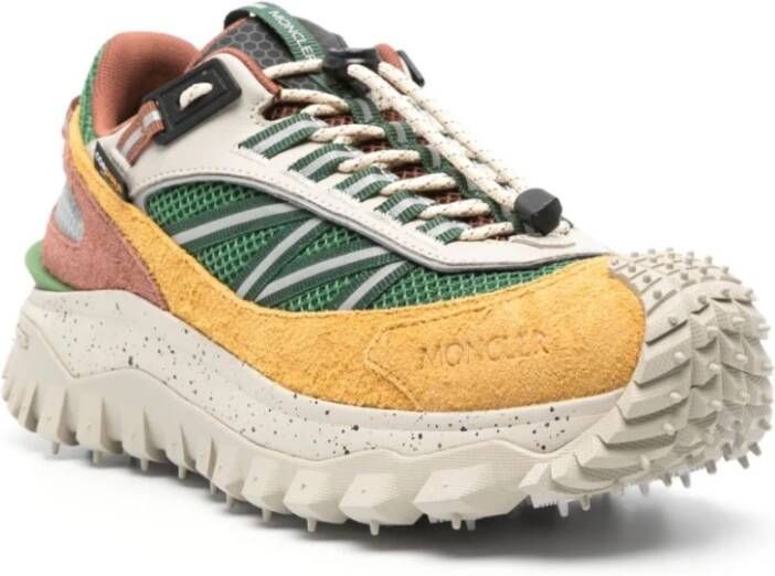 Moncler Groene Sneakers Mesh Design Reflecterende Details Multicolor Dames