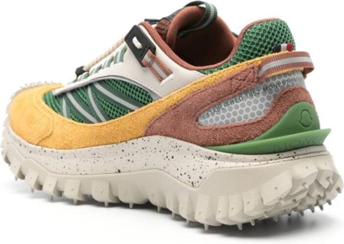 Moncler Groene Sneakers Mesh Design Reflecterende Details Multicolor Dames