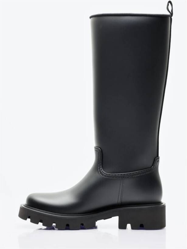 Moncler Hoge regenlaarzen met logo-patch Black Dames