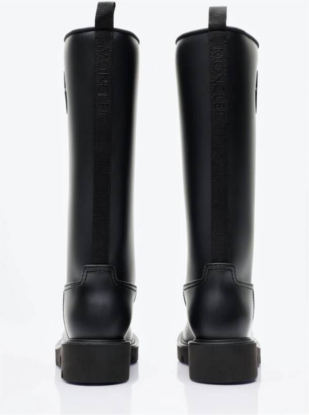 Moncler Hoge regenlaarzen met logo-patch Black Dames