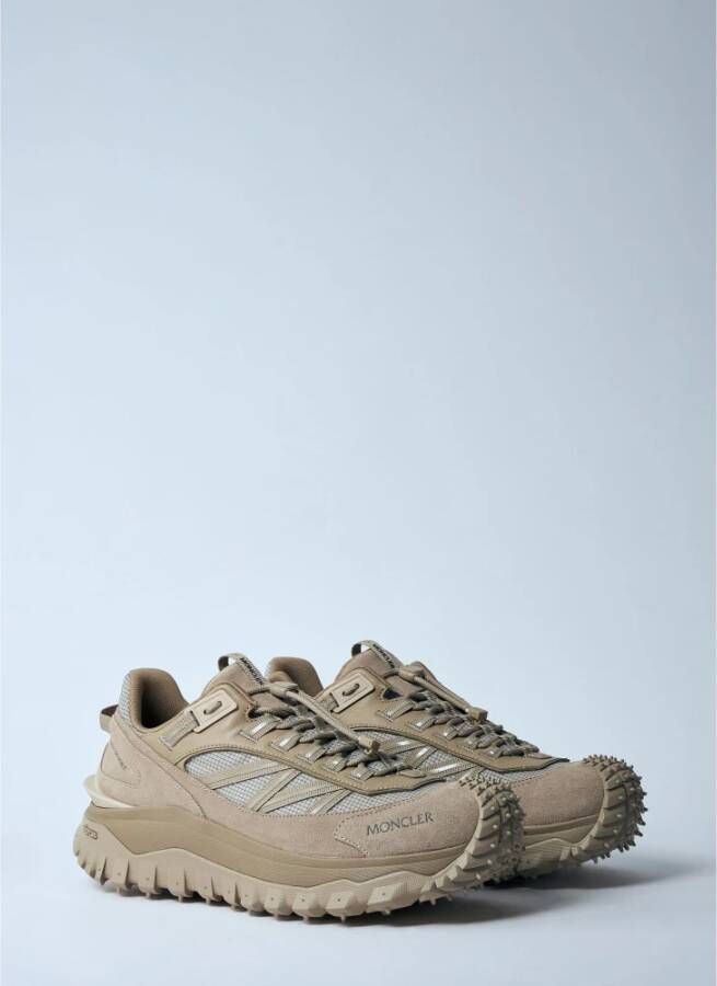 Moncler Leren Mesh Trailgrip Sneakers Beige Heren