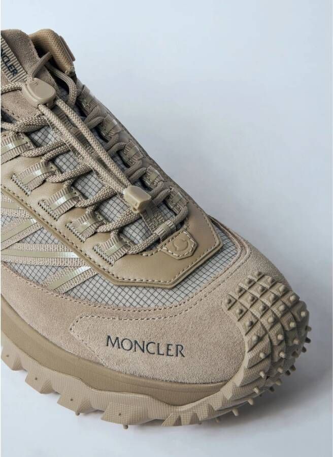 Moncler Leren Mesh Trailgrip Sneakers Beige Heren