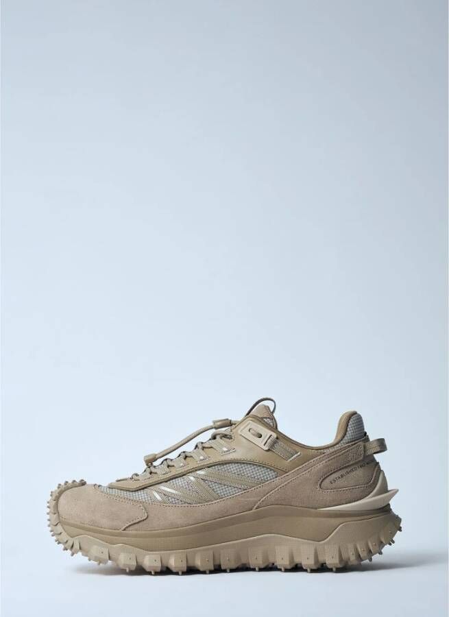 Moncler Leren Mesh Trailgrip Sneakers Beige Heren