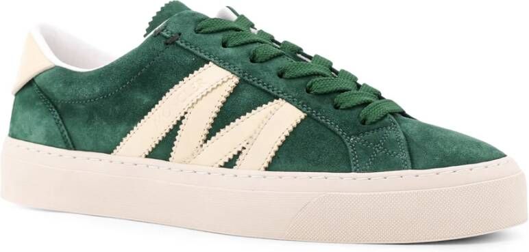 Moncler Leren Sneakers met Monogram Patch Green Heren