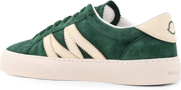 Moncler Leren Sneakers met Monogram Patch Green Heren