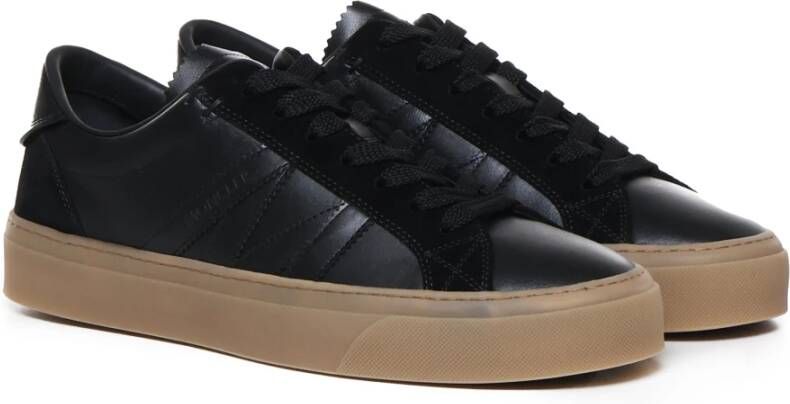 Moncler Leren Vetersneakers Zwart Biscuit Black Heren